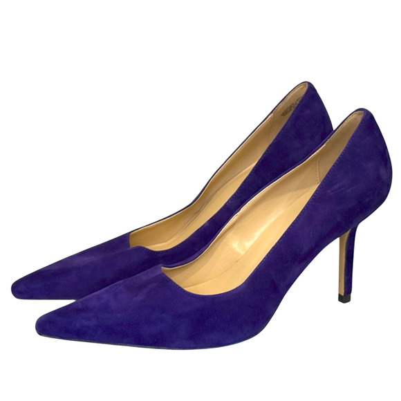 NEW ANN TAYLOR PURPLE SUEDE MAE PUMPS HIGH HEELS SHOES SZ 8 - Picture 2 of 5